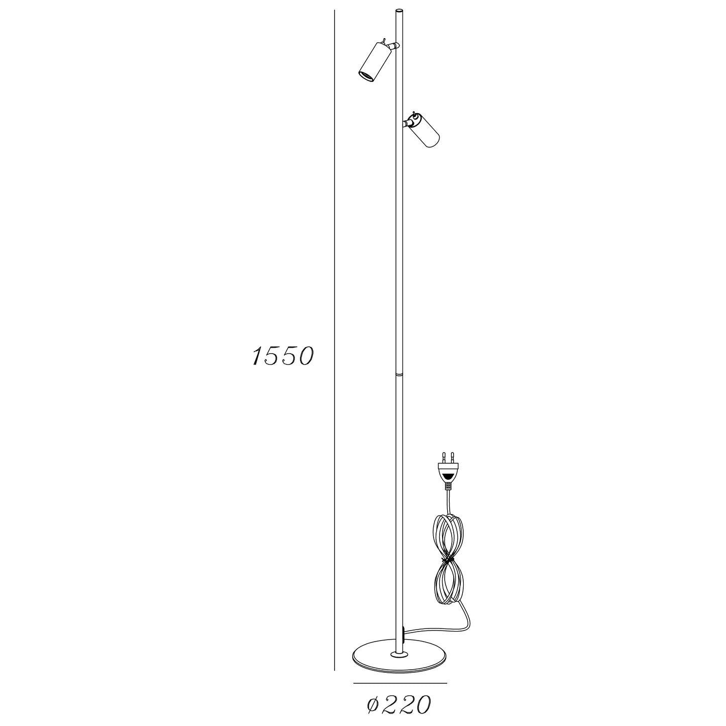 Oz mini K2 gulvlampe sort/bronse