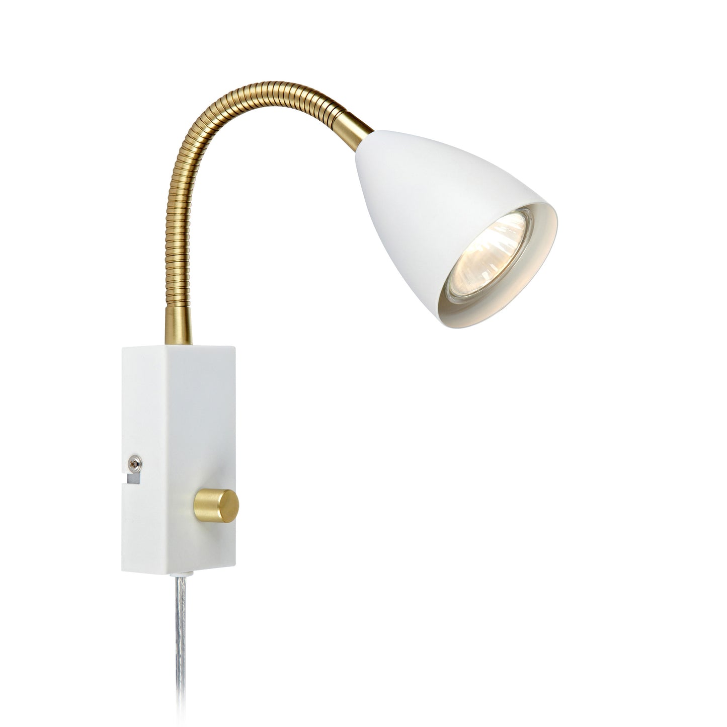 Ciro veggspot hvit/messing