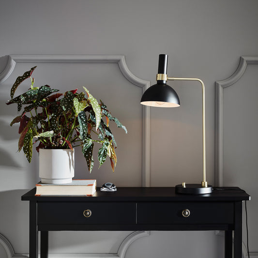 Larry bordlampe E27 sort/messing