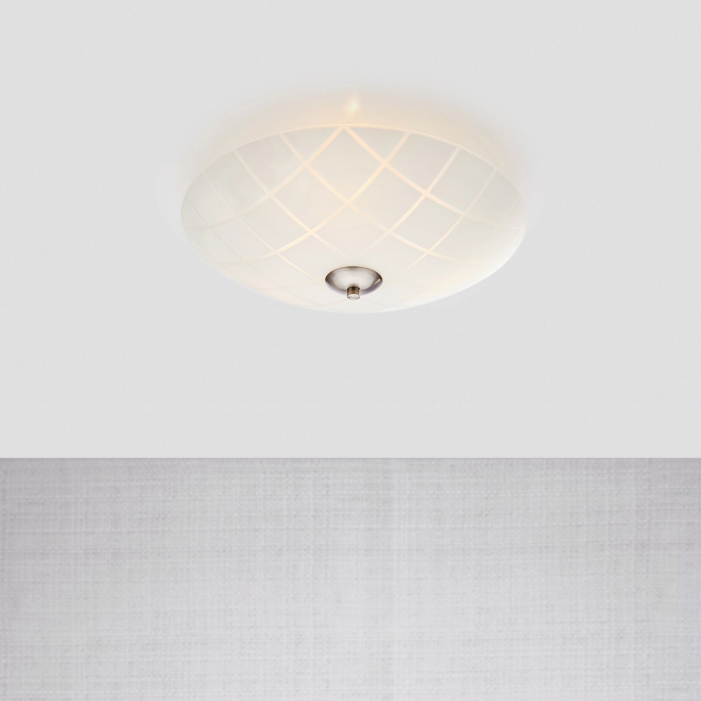 Ruta takplafond Ø43cm hvit/stål