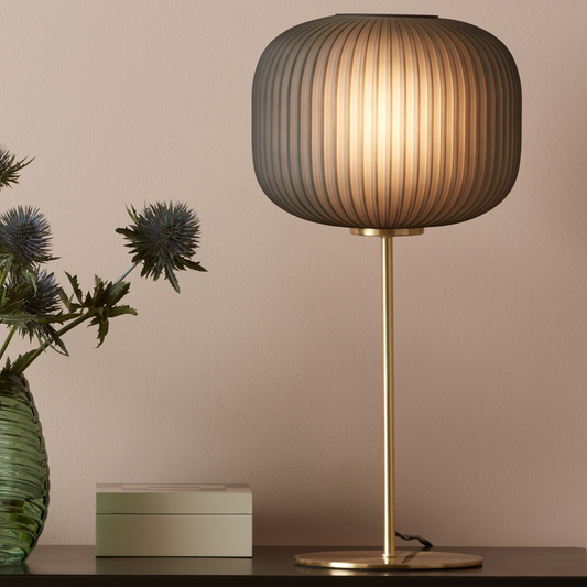 Sober bordlampe E27 smoke/messing