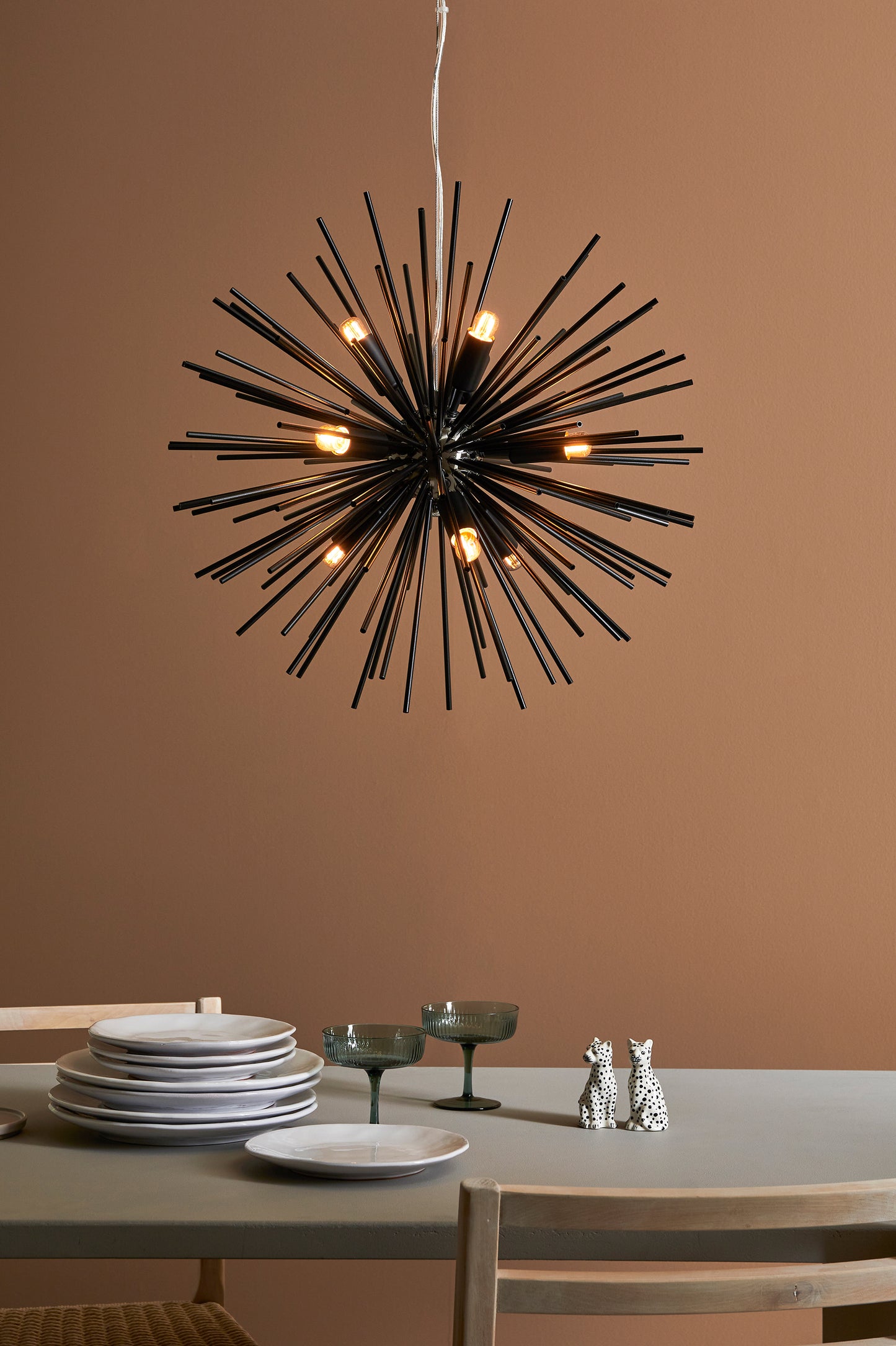 Soleil takpendel Ø56cm 9x20W sort