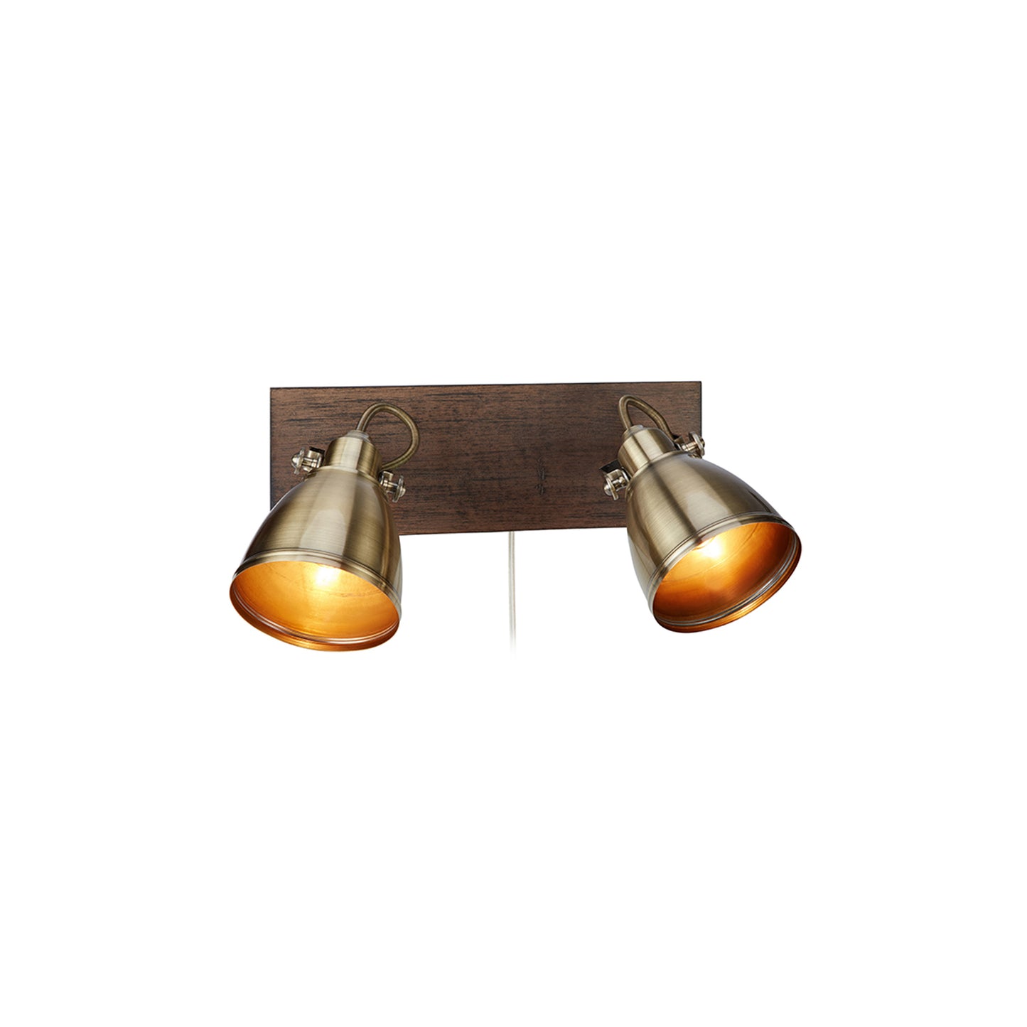 Native veggspot 2x18W E14 brun/messing