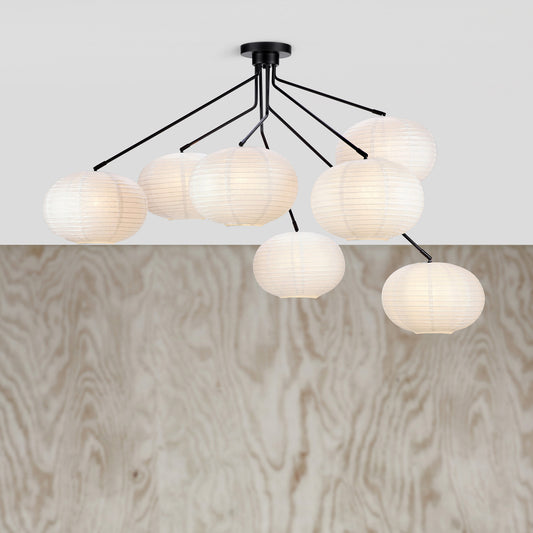 Galaxy taklampe 7x15W E14 sort/hvit