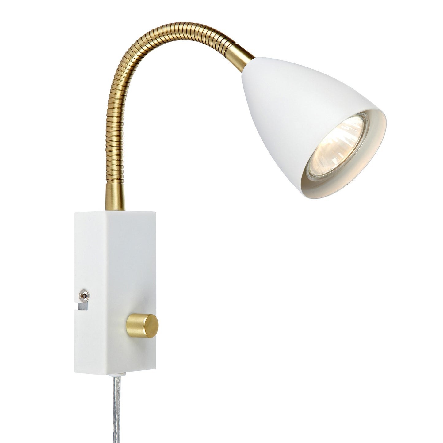 Shiro vegglampe hvit/messing m/dim