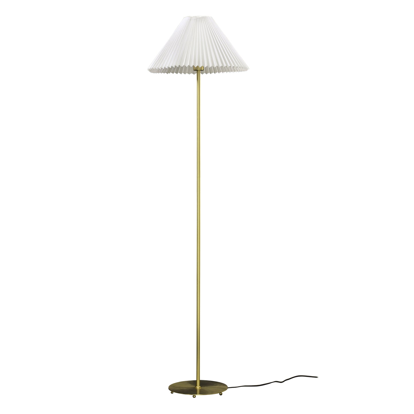 Ester gulvlampe messing/hvit m/skjerm