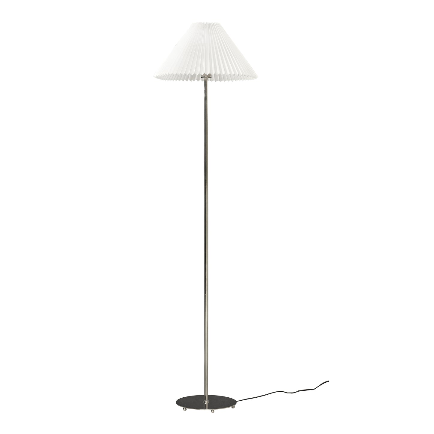 Ester gulvlampe krom/hvit m/skjerm