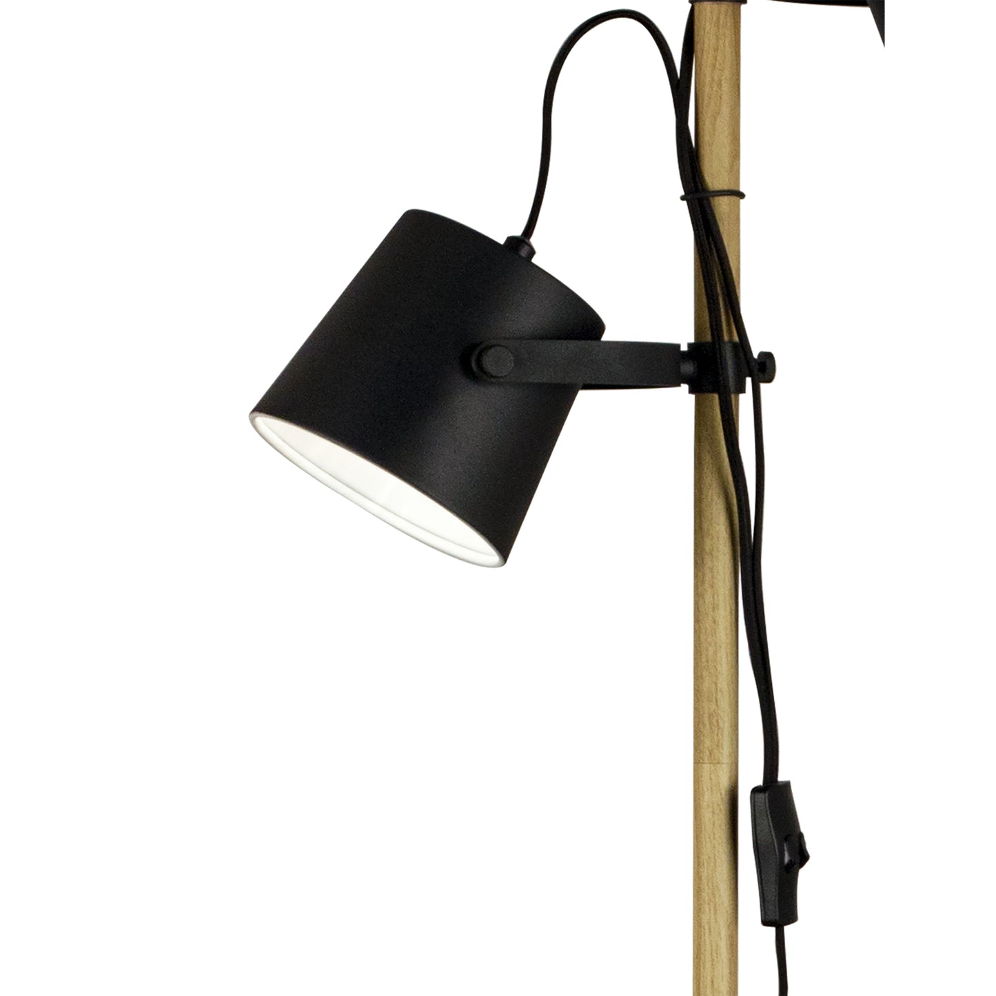 Espresso gulvlampe svart/tre