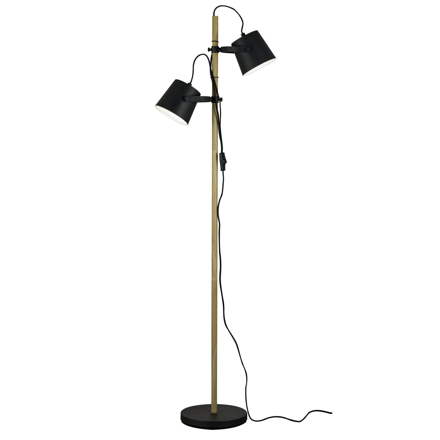 Espresso gulvlampe svart/tre