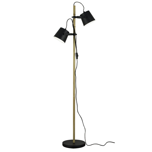 Espresso gulvlampe svart/tre