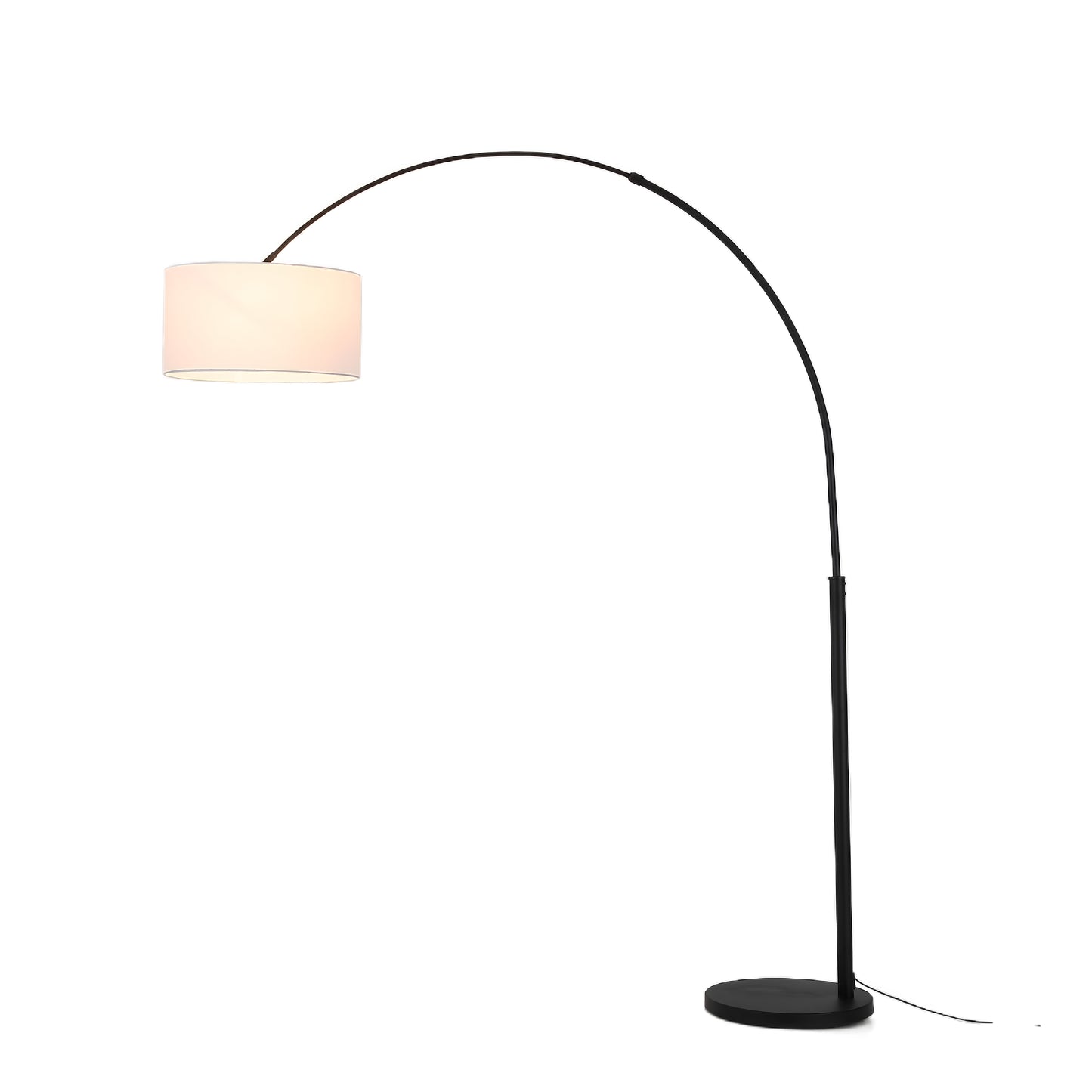 Curve gulvlampe sort m/skjerm