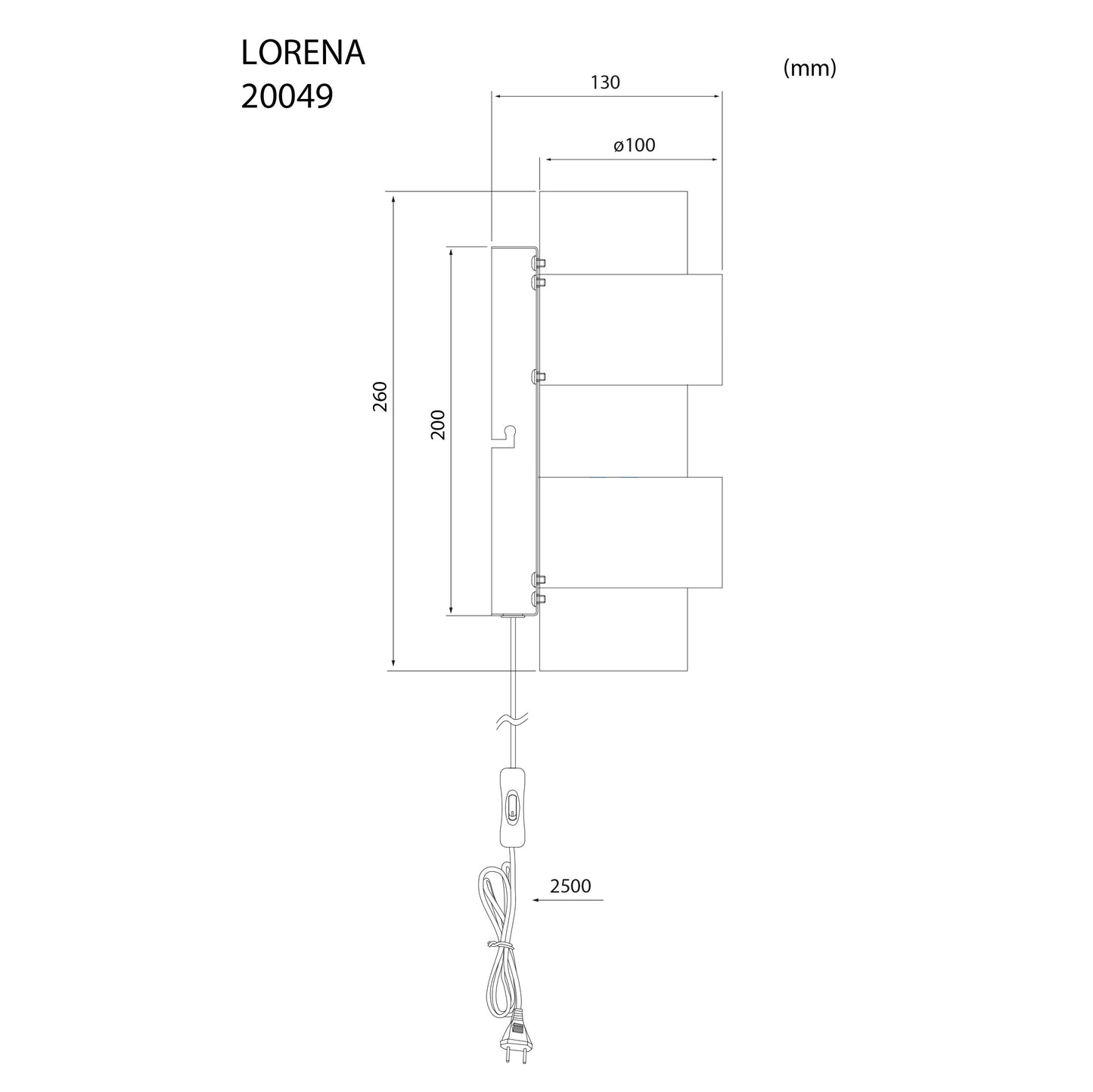 Lorena vegglampe E14 matt messing