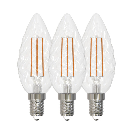 3pk LED E14 krystall klar 3W dimbar