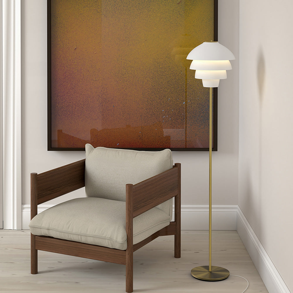 Valencia gulvlampe hvit/messing