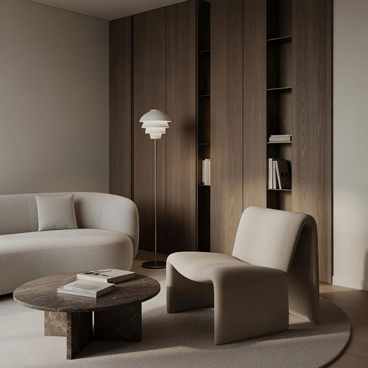 Valencia gulvlampe hvit/messing