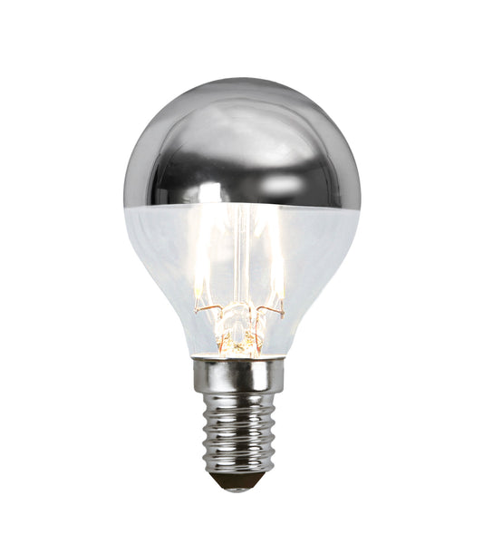 LM LED illum E14 toppspeil sølv 4W dimbar