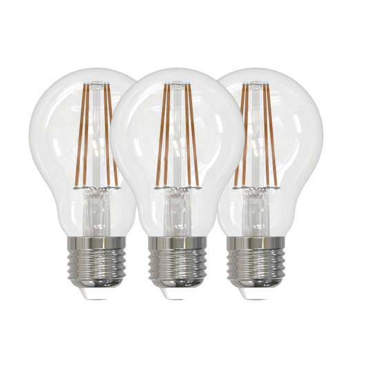 3pk LED E27 normal klar 4.9W dimbar