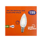 3pk LED E14 krystall klar 4.9W dimbar