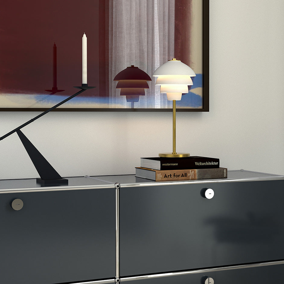 Valencia bordlampe hvit/messing