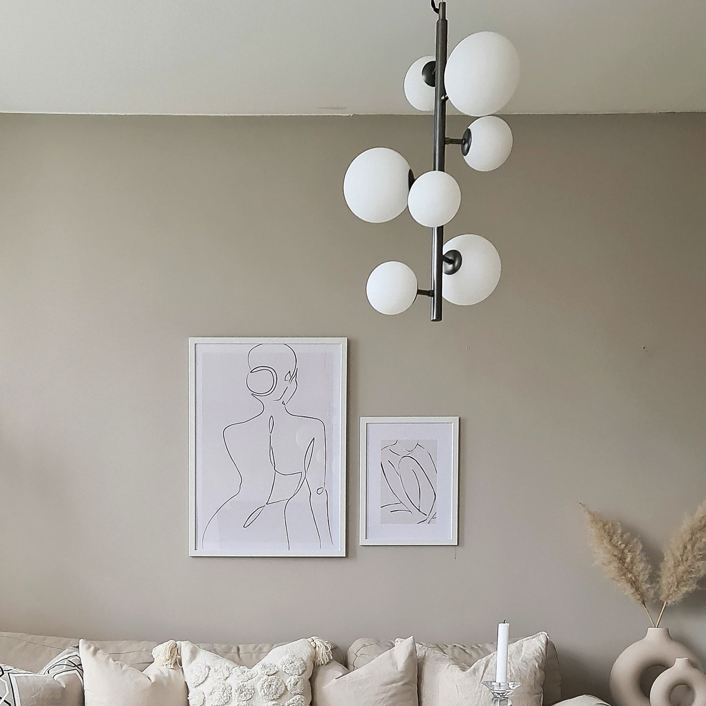 Molekyl 7-lys takpendel tinn/hvit