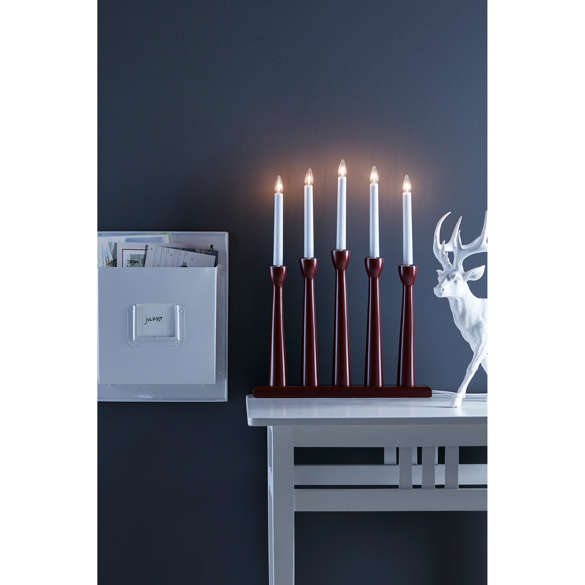 Måseskär adventsstake 5l rød