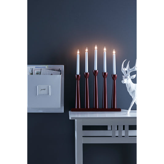 Måseskär adventsstake 5l rød