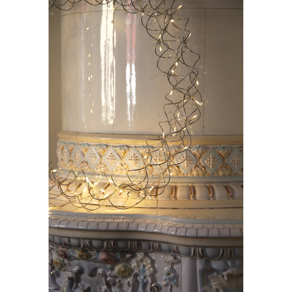 Luminis julepynt krans 60cm sølv