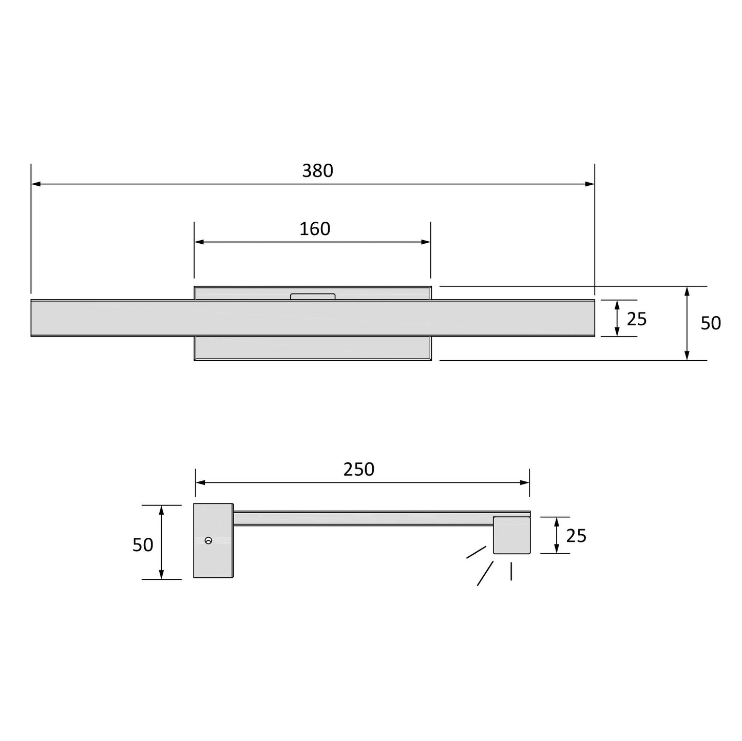 Lucca LED vegglampe IP44 sort
