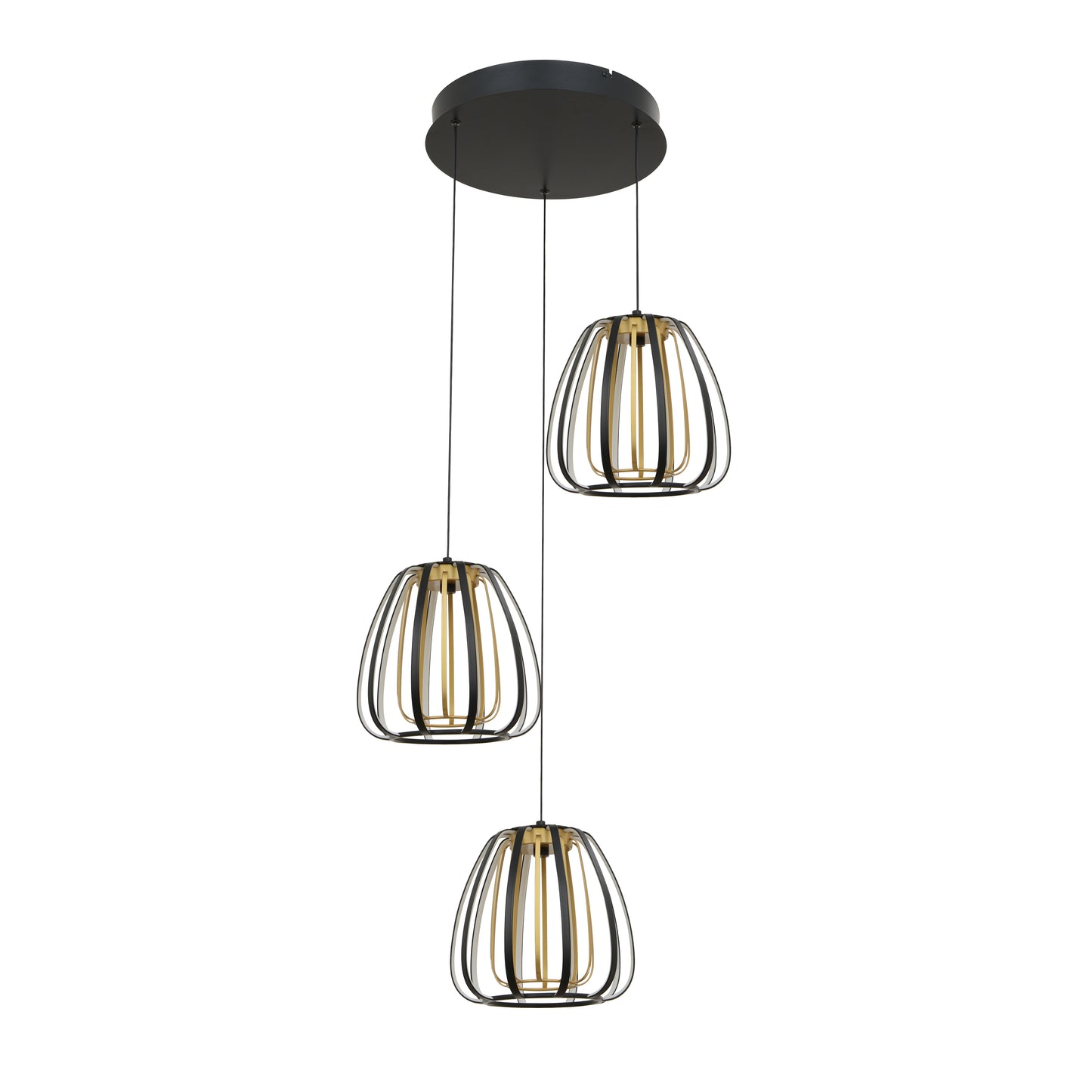 Ideal taklampe 3-lys rondell sort/gull