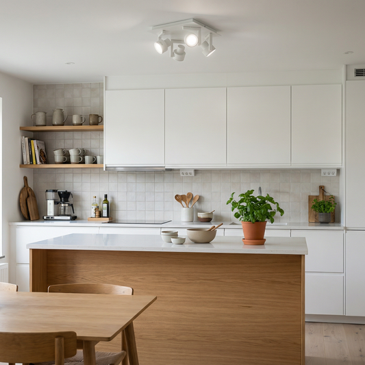 Vinkel 4-lys takspot hvit