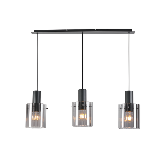 Kvarts taklampe E27 sort/sotet