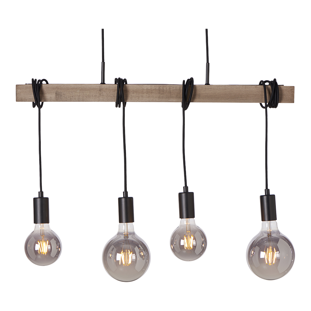 Luga 4-lys pendel grålasert