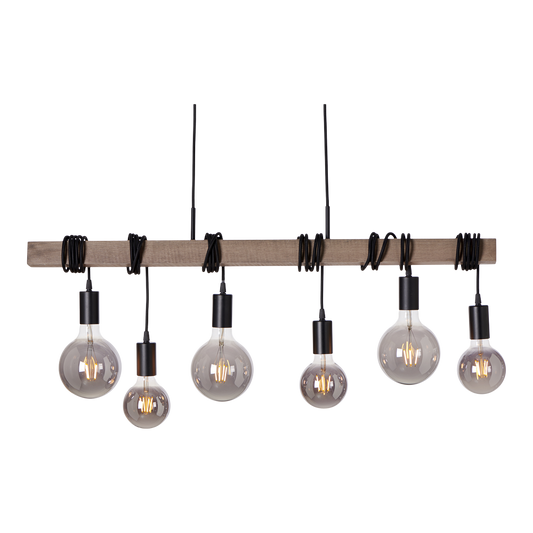 Luga 6-lys pendel grålasert