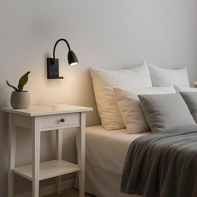 Ajax vegglampe m/usb sort
