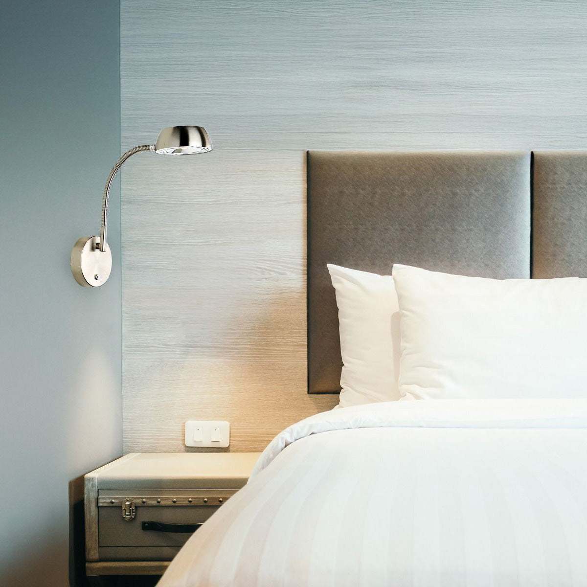 Jonas vegglampe 5W LED stål m/dimmer