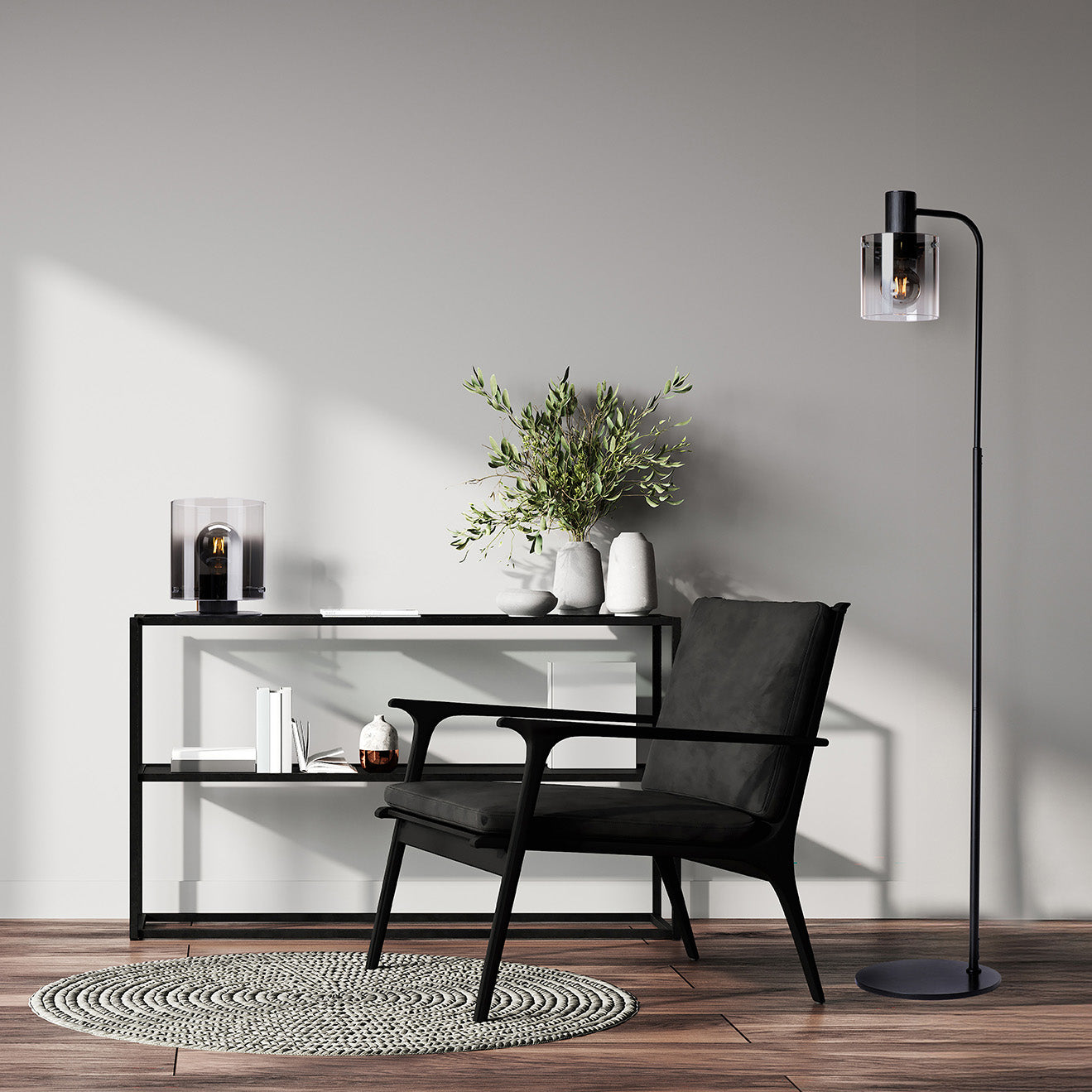 Roxy gulvlampe sort/sotet