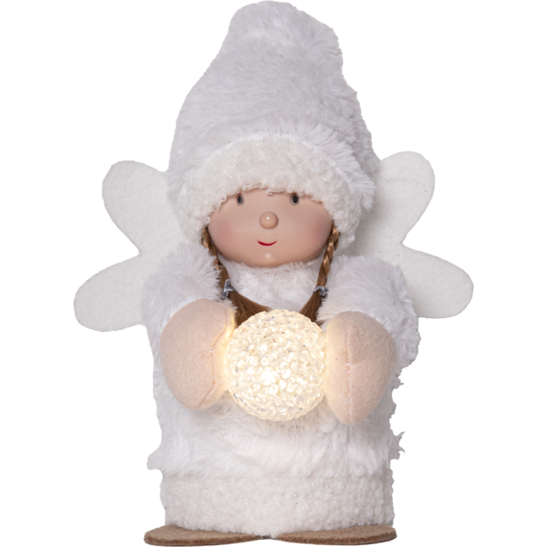 Joylight engel med snøball hvit