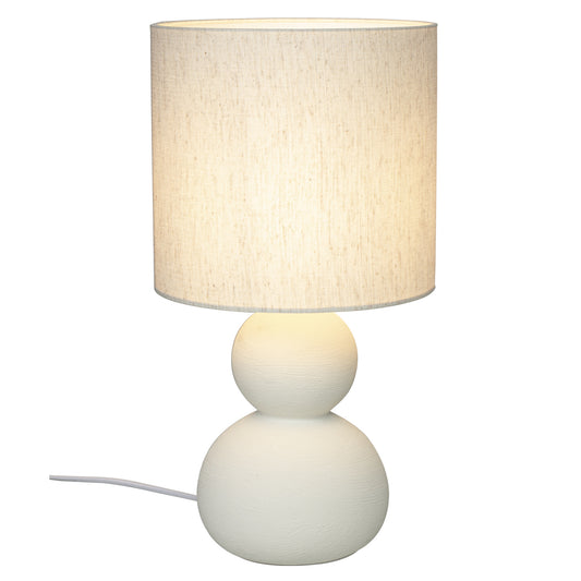 Ceramica bordlampe naturhvit