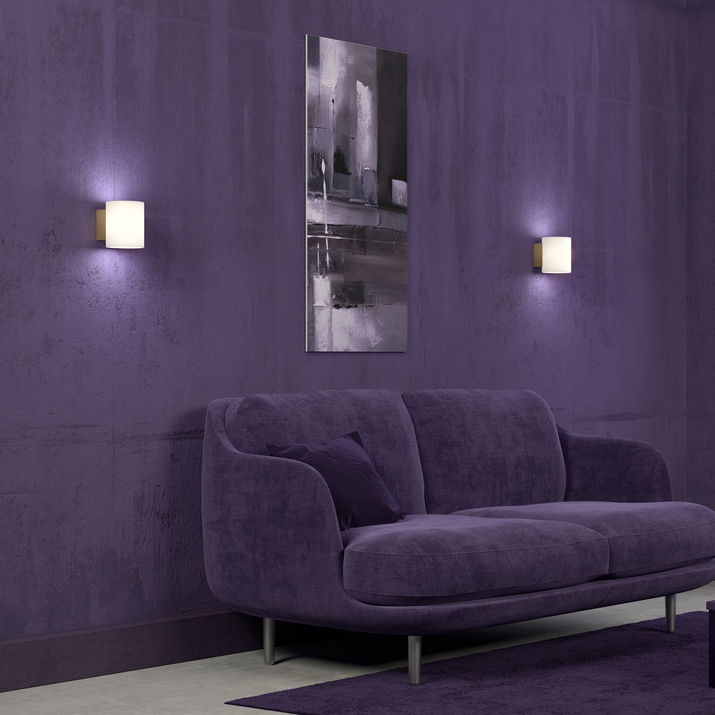 Evoke S vegglampe messing/opal IP44