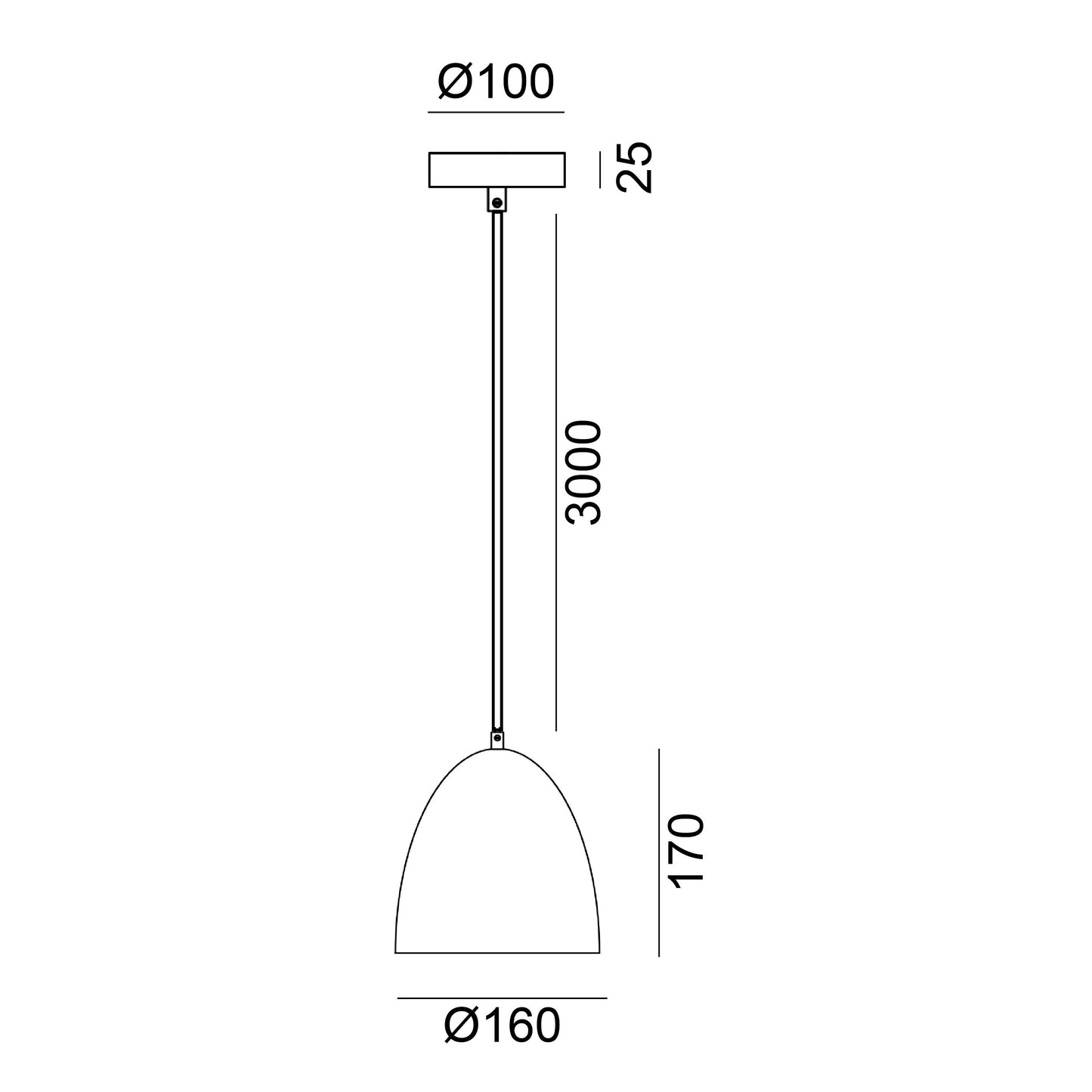 Fiola 160 takpendel 60W sort/gull