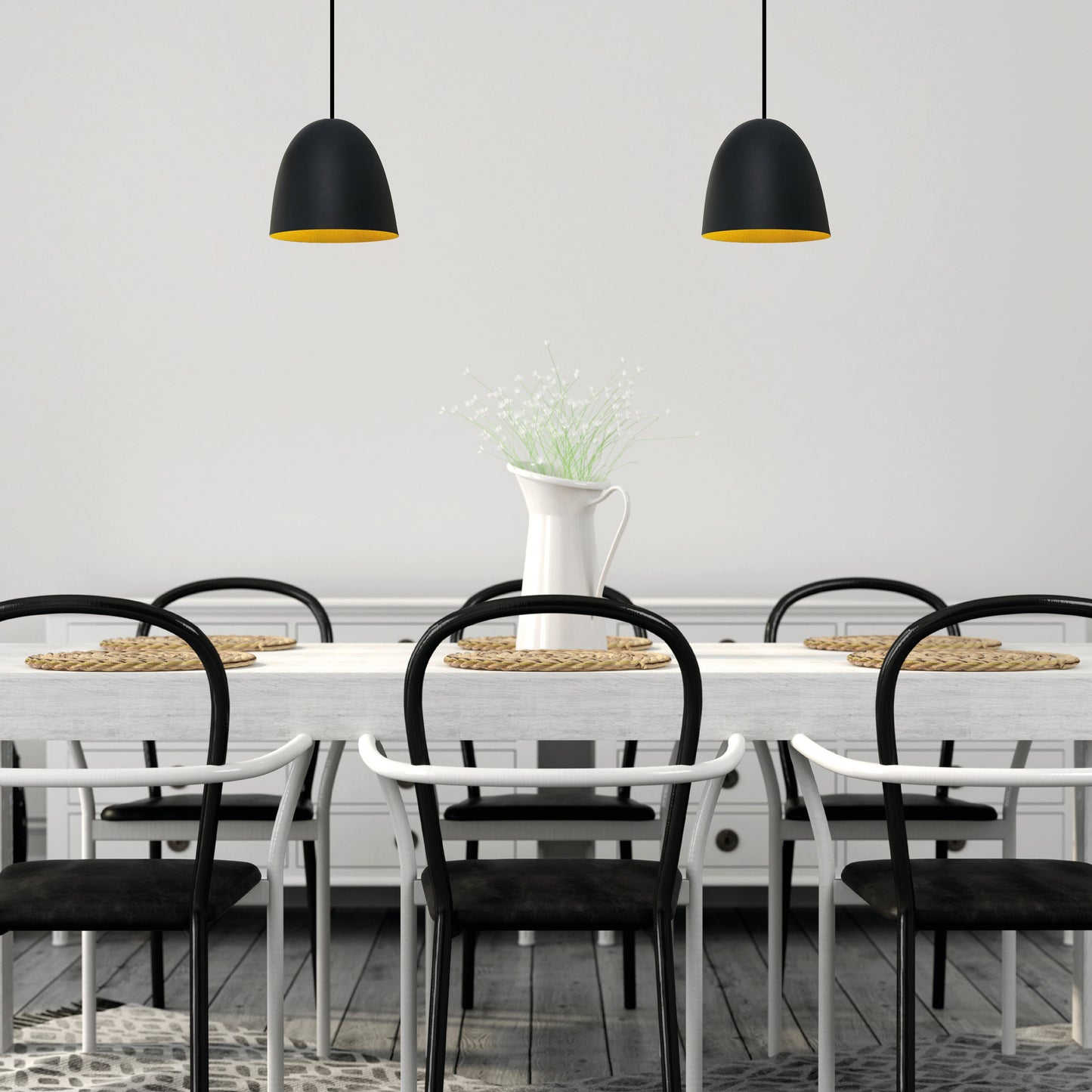 Fiola 220 takpendel 60W sort/gull