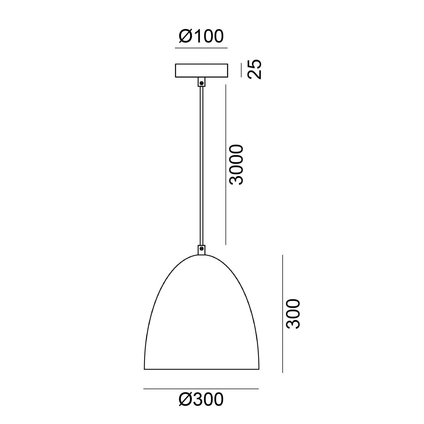 Fiola 300 takpendel 60W sort/gull