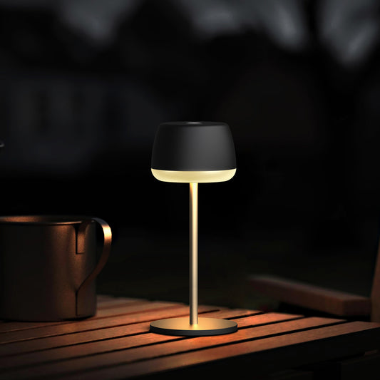 Gløtt bordlampe oppladbar sort