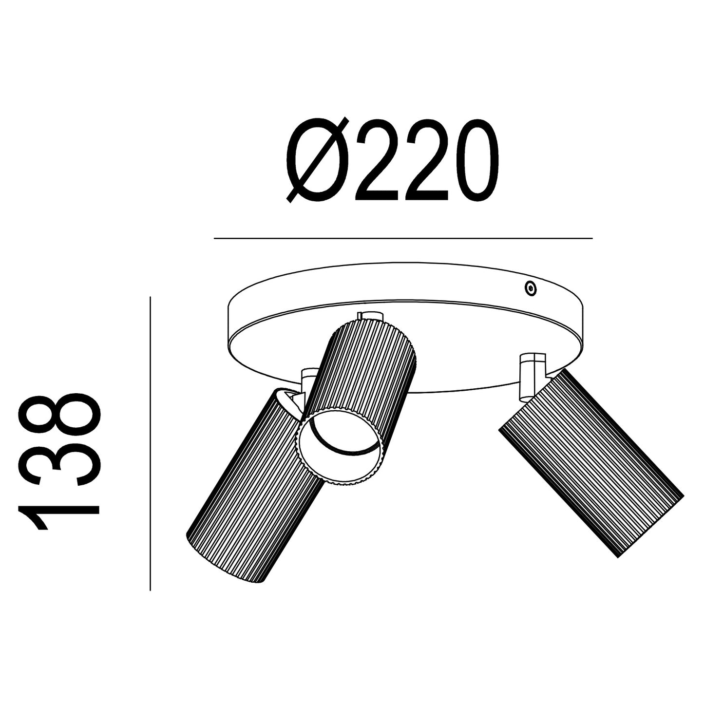 Grooves 3-lys takspot rondell sort