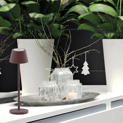 Iris mini bordlampe IP54 oppladbar rust