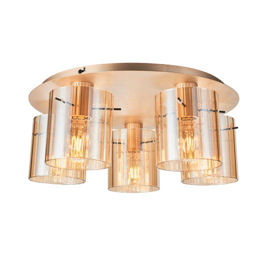 Kvarts takplafond Ø52cm E27 gull/champagne