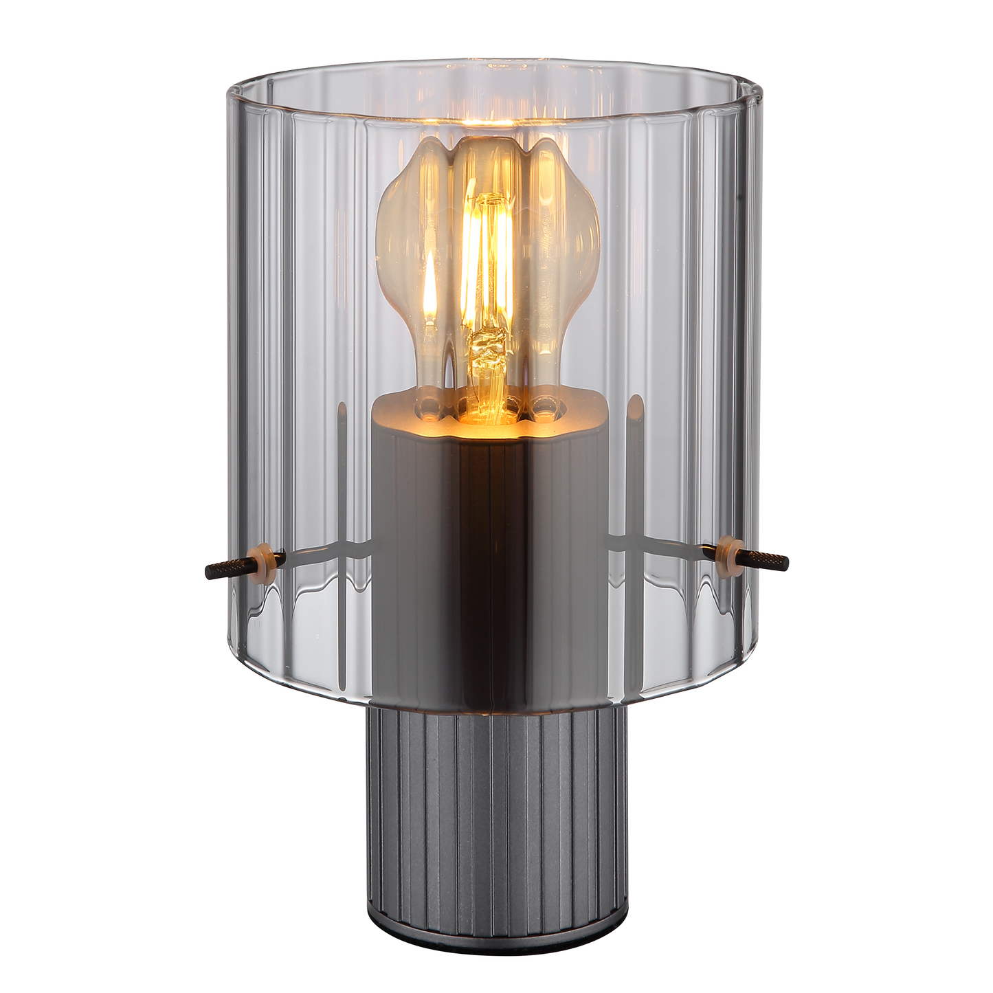 Kvarts bordlampe E27 sort/sotet