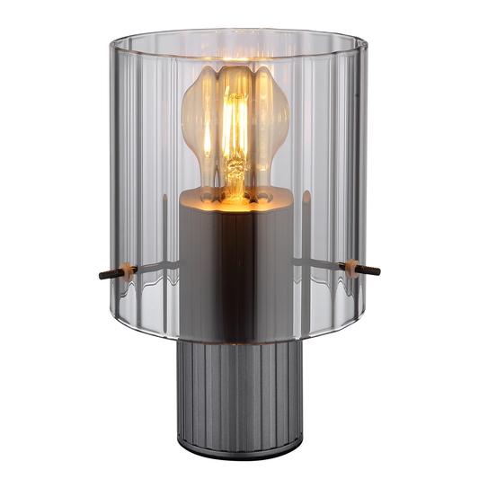 Kvarts bordlampe E27 sort/sotet