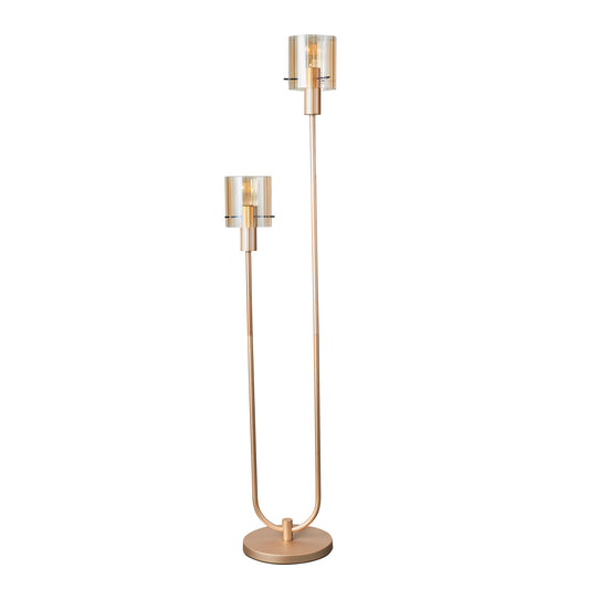 Kvarts 2-lys gulvlampe  E27 gull/champagne