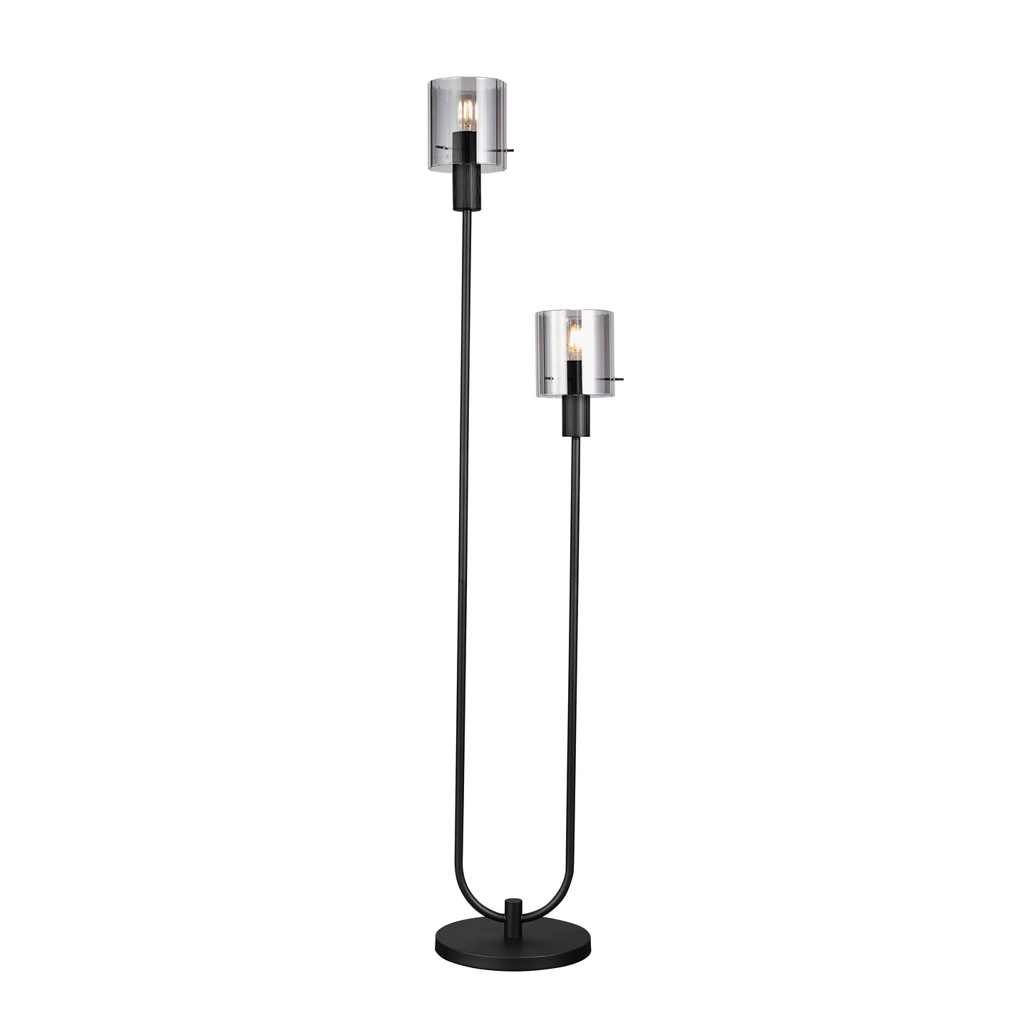 Kvarts gulvlampe 2-lys E27 sort/sotet